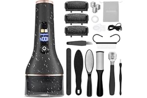 ADAMPARK Electric Callus Remover for Feet,Rechargeable Portable Electronic Foot File Pedicure Kits,Professional Waterproof Pedi Feet Care Tools Wet&Dry Foot Scrubber File Perfect for Hard Cracked Dry Dead Skin