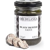 Ori di Langa Italian Black Truffle Sauce with Mushrooms - 4.59 oz | Gourmet sauce made with mushrooms and black truffles. Spread, pasta sauce, or topping for meats, pizza, and eggs.