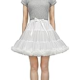 Kryozent Women's Layered Tulle Petticoat Underskirt Puffy Tutu Short Skirt Elastic Waist Princess Ballet Dance Pettiskirts