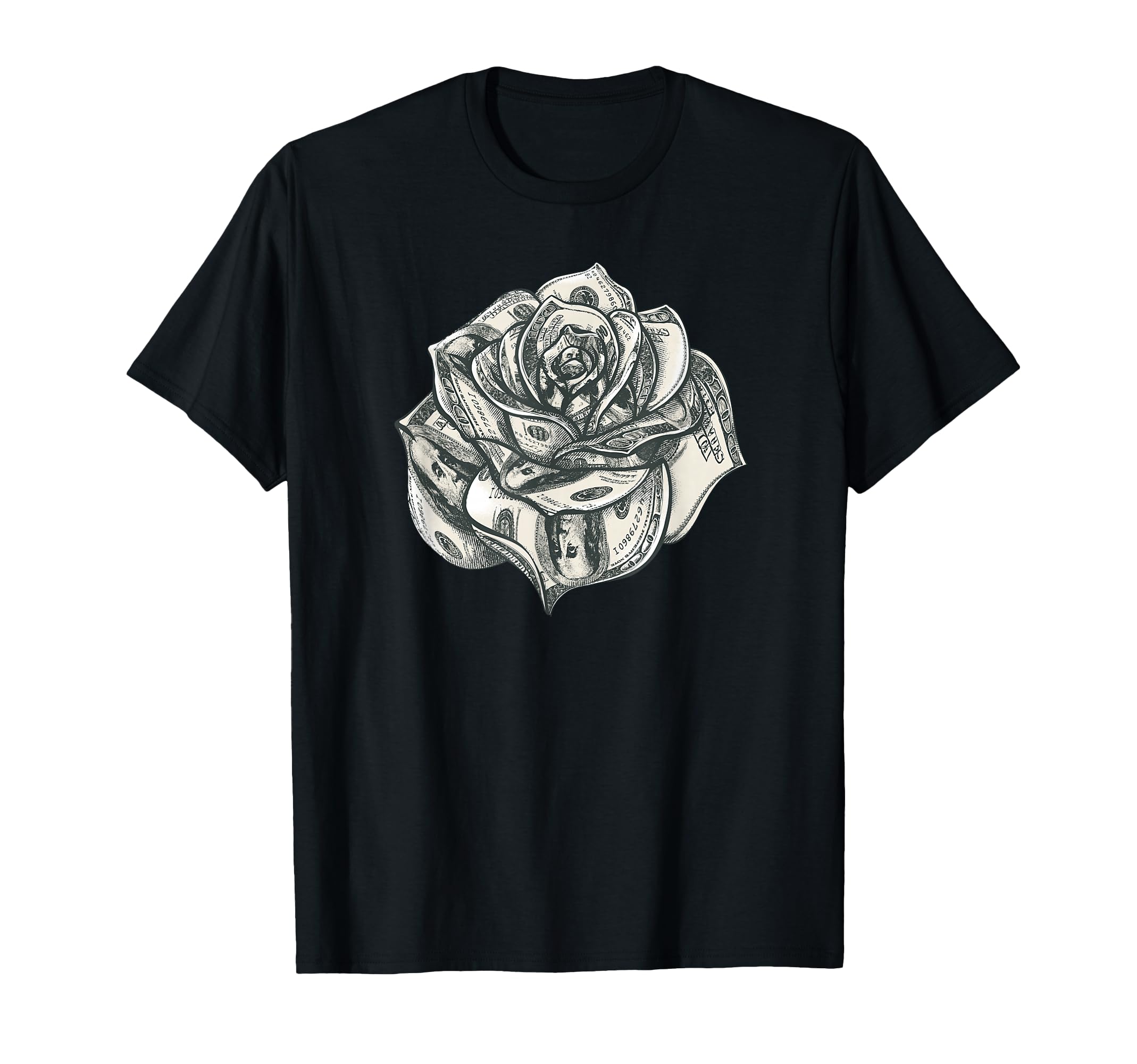 Rose Flower Hundred Dollar Notes T-Shirt