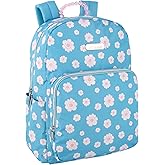 Jessica Simpson Women’s Designer Laptop Backpack with Side Pockets, Padded Straps | Classic Modern Backpack for Women (Beaded Blue Flowers)
