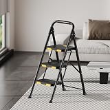 KINGRACK 3 Step Ladder Folding Anti Slip Pedals Handrails Lightweight view 6