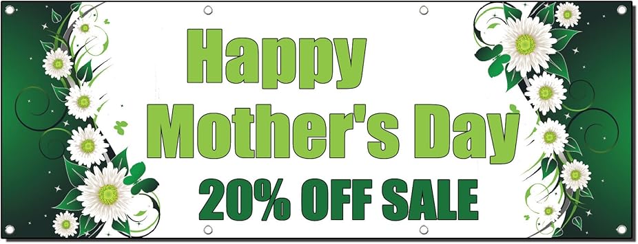 Amazon Com Happy Mother S Day 20 Off Sale Custom Banner Sign 4