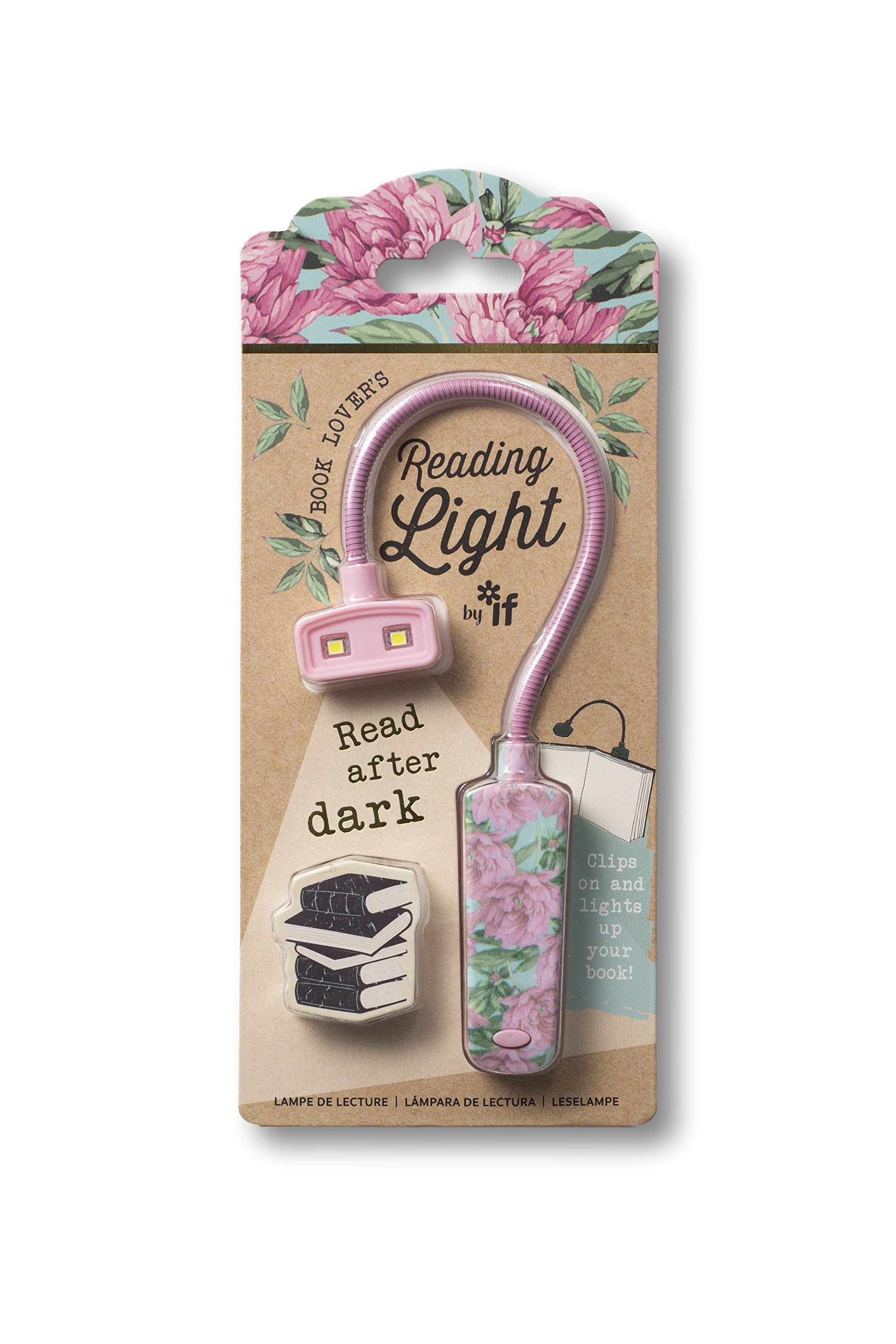 IF Book Lover's Reading Light - Floral, Pink