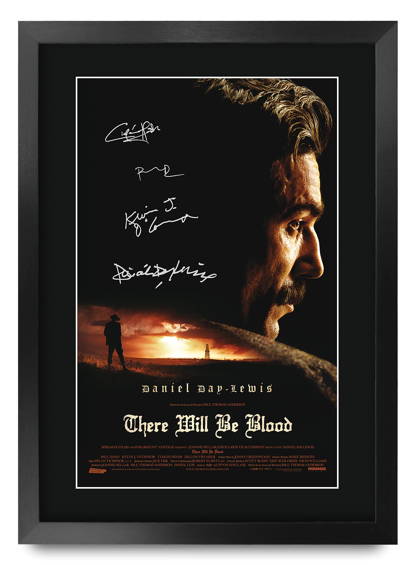 HWC Trading FR A3 There Will Be Blood Daniel Day-Lewis Gifts Printed Poster Signed Autograph Picture for Movie Memorabilia Fans - A3 Framed