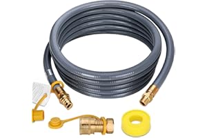 KNOCOKIE 24FT 3/4" ID Natural Gas Hose with Quick Connect 3/4" ID Natural Gas Hose with Quick Connect Fittings for NG/LP Propane Appliances, Grill,Patio Heaters,Generators, Indoors & Outdoors
