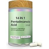 Pentadecanoic Acid Liposome Supplement, C15:0 Supplement - 90 Capsules | Cellular Membrane Support with L-Carnitine &amp; Ubiquinol CoQ10