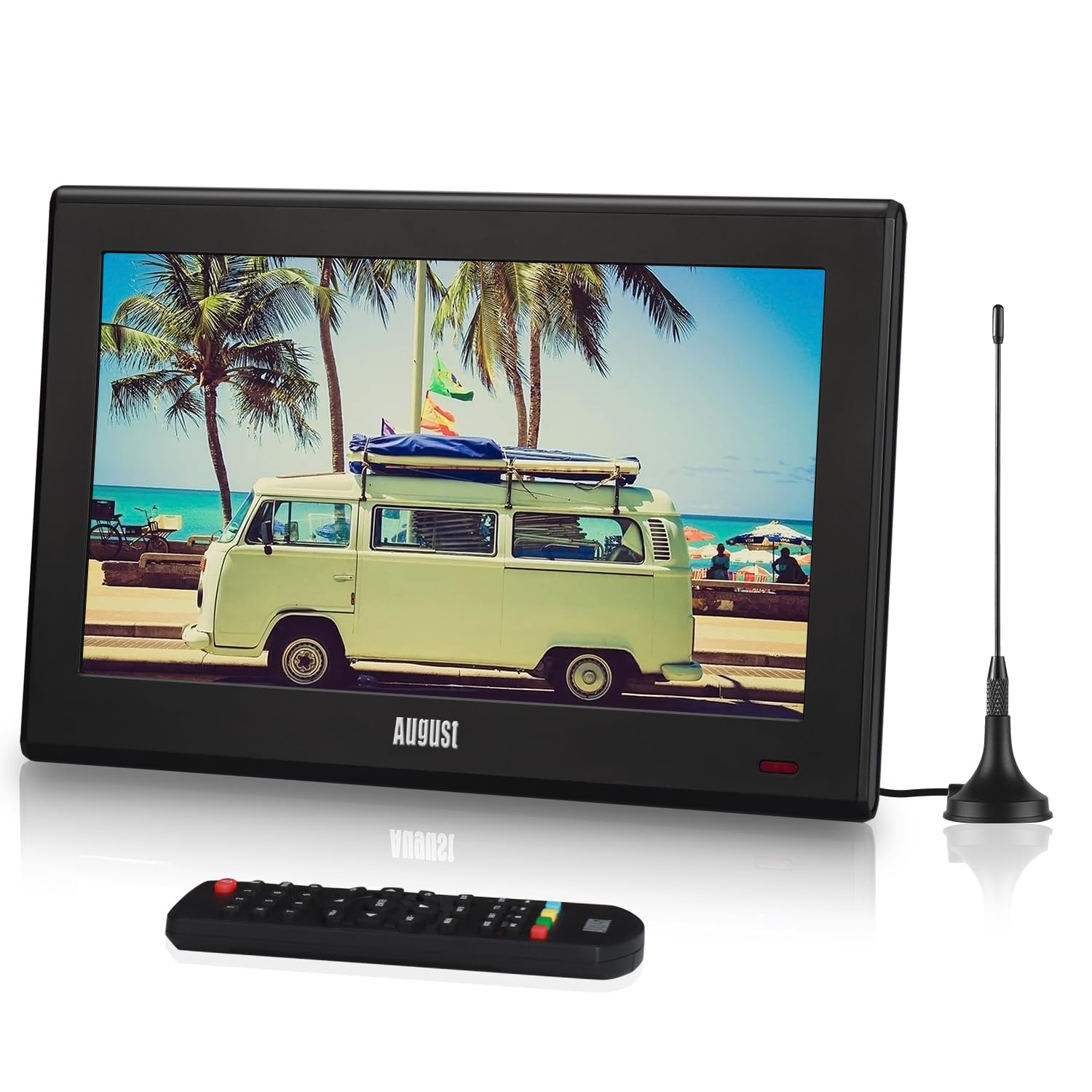 August DA100D 10 Inch Portable TV with Freeview HD, Built-in Recorder, HDMI & USB, DVB-T2 Digital Tuner, for Caravan, Camping, Home