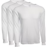 Marco Giovanni 3 Pack Mens Long Sleeve Thermal Tops- Warm Cotton-Poly Crew Neck Layering Shirts