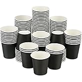 Wuadua 100 Pack 3 oz Black Disposable Paper Cups - Sturdy and Leak-Proof for Parties, Events, Office, Home Use Disposable Mouthwash Cups - Ideal for Hot/Cold Drinks, Smooth Rim Design, Eco-Friendly