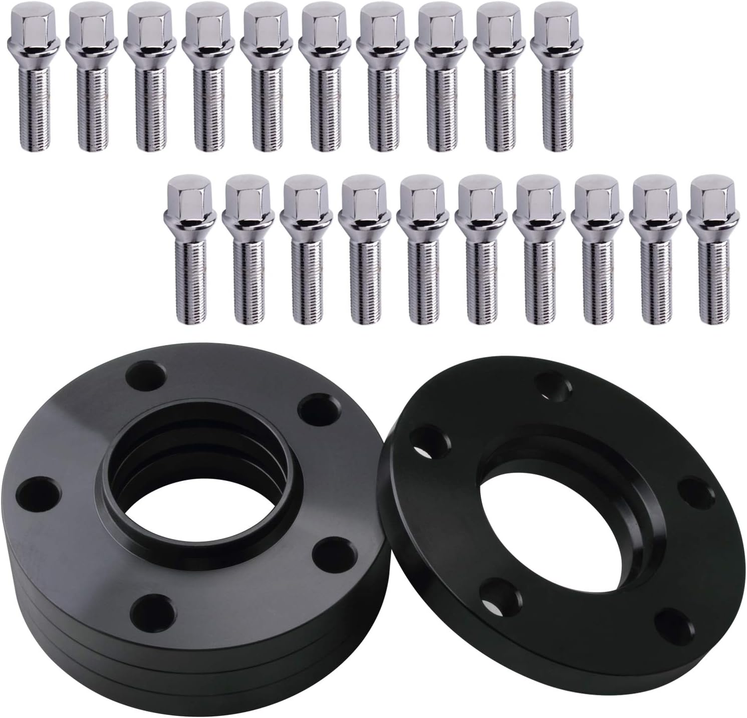 GDSMOTU 4pc Hubcentric Wheel Spacers 5 Lug 20mm Wheel Spacers 5x120 for E82 E88 E30 E36 E46 E90 E91 E92 E93 E28 E34 E24 E63 E64 E23 E32 E38 E31 with 12x1.5 Studs(40mm Shank,Cone Seat)