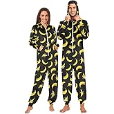 Ollabaky Adult Pajamas for Men and Women One-Piece Costume Sleepwear Jumpsuit Matching Pjs