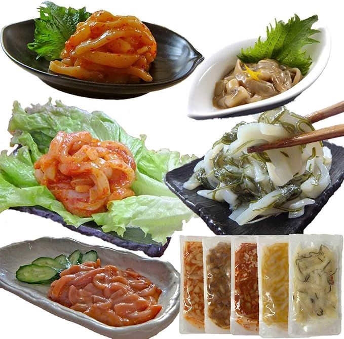 Amazon 土日 も 出荷 父の日 ギフト イカ屋荘三郎 珍味 5種 家飲みセット 60g 各1袋 いかの塩辛 激辛イカキムチ イカゲソの塩辛 イカ刺し昆布漬 イカキムチ 詰め合わせ 国産 お取り寄せ グルメ ヤマキ食品 イカ屋荘三郎 塩辛 珍味 通販