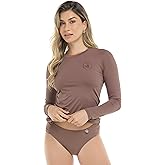 Body Glove Womens Smoothies Sleek Solid Long Sleeve Rashguard with UPF 50