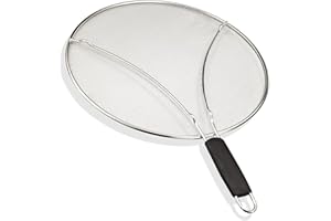 13" Splatter Screen for Frying Pan, Stops Almost 100% of Hot Oil Splash, Stainless Steel Fine Mesh Splatter Guard for Cooking