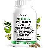 16 in 1 Slippery Elm Bark for Women & Men - Digestive Health & Leaky Gut Wellness Supplement - Probiotic, Psyllium Husk, Cascara, Magnesium & Marshmallow Root Complex - DGL Licorice Extract Capsules