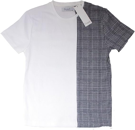 Amazon Co Jp グロウス バイ グレイル Growth By Grail グレンチェック テレコボーダー 切替 Tシャツ メンズ 1 3126 1ｸﾞﾚﾝc ホワイト M 服 ファッション小物