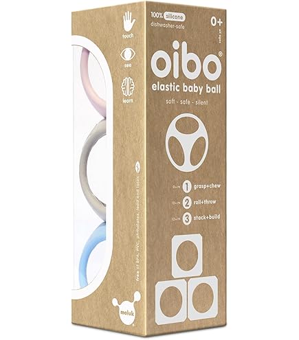 Fat Brain Toys Mox Sensory Balls - 3-Pack Pastel Silicone Stacking Balls For Kids