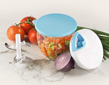 Amazon 手動フードチョッパーとダイサー ブレード3枚付き 手軽に動くクイックプルコードミキサーブレンダー フルーツ 野菜 ナッツ ハーブ 玉ねぎ にんにくを刻む サルサ サラダ用 3カップ 66 Hampton Home 調理器具 通販