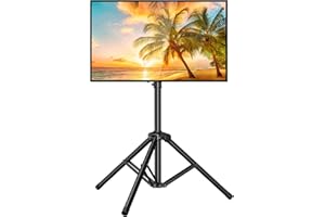 PERLESMITH Tripod TV Stand -Portable TV Stand for 37-85 Inch LED LCD OLED Flat Screen TVs-Height Adjustable Display Floor TV 