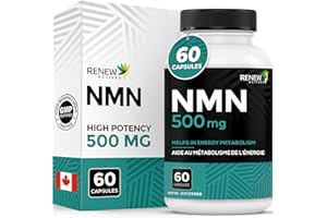 Renew Actives NMN 500mg (Nicotinamide Mononucleotide) – Premium NAD+ Cellular Energy Support – Helps Support Healthy Aging, M