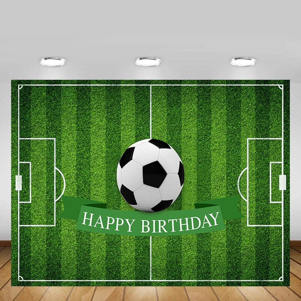 MEHOFOTO 7x5ft Summer Football Boy Birthday Backdrop Green Stripes Site Campus Birthday Party Cake Smash Decor Soccer Photography Background Banner Gift Supplies Photo Studio Props - Image 5