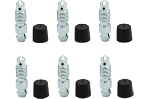 ABCZOK 6 PCS Brake Bleeder Screws, Bleeder Valve, Caliper Bleeder Screw with Rubber Cap M8x1.0-26.4mm, H9430-6