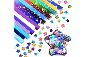 Vodolo Star Origami Paper, 940 Sheets Solid Color Gradient Color Paper Strips DIY Hand Art Crafts