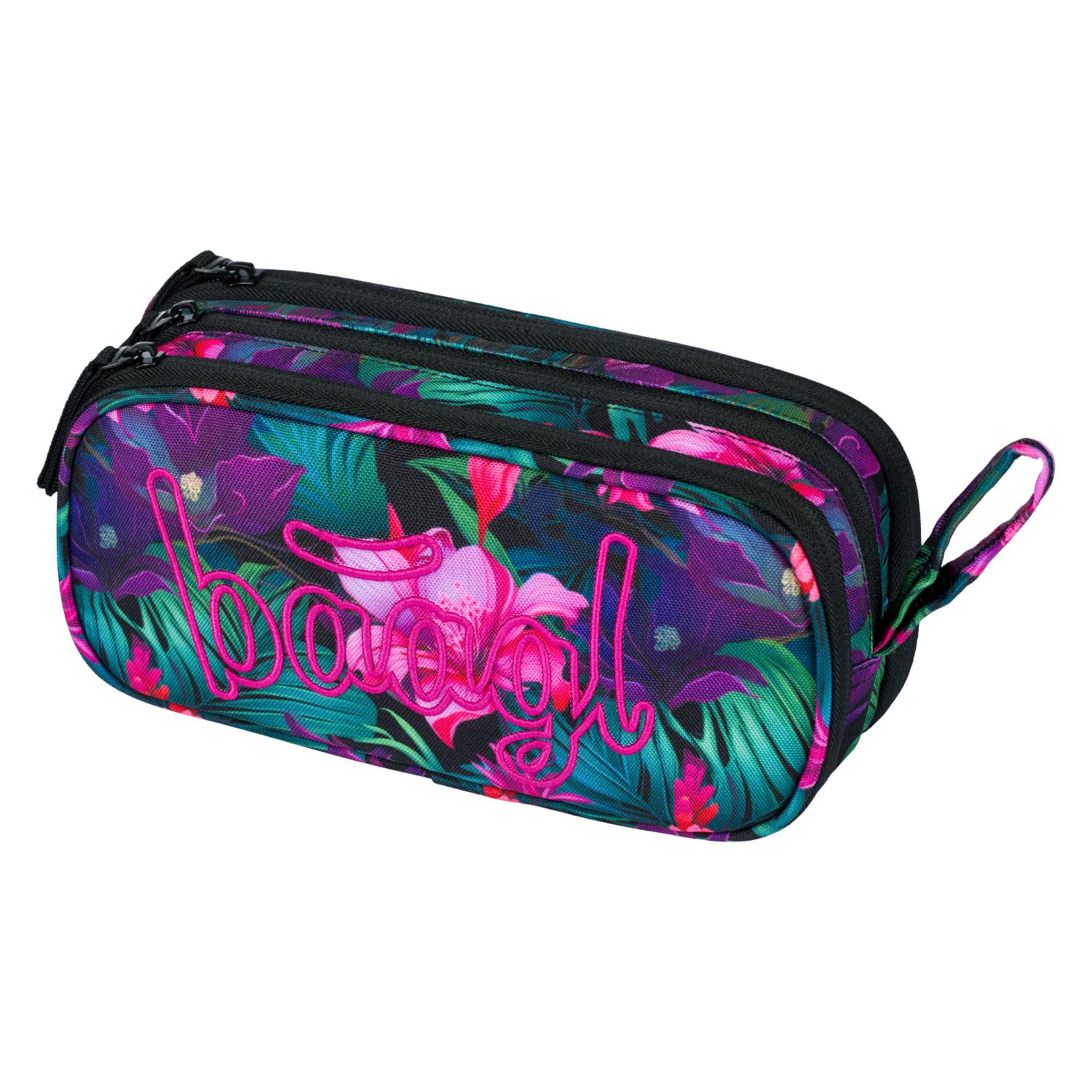 Baagl Pencil Case for Girls, Boys, School Pencil Case with 3 Compartments, Pencil Case for Teenagers, Kids Case, Paradise, Pencil case