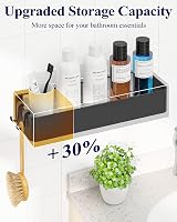Kitsure 2 Pack Rustproof Shower Caddy - 2 Shelves, Drill-Free, Black view 4