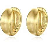 Lumayina Brushed Gold Earrings Hoops, Matte Gold Hoop Earrings for Women Trendy, 14K Gold Plated Silver Huggie Hoop Earrings for Women with Sterling Silver Posts Hypoallergenic Jewelry Box