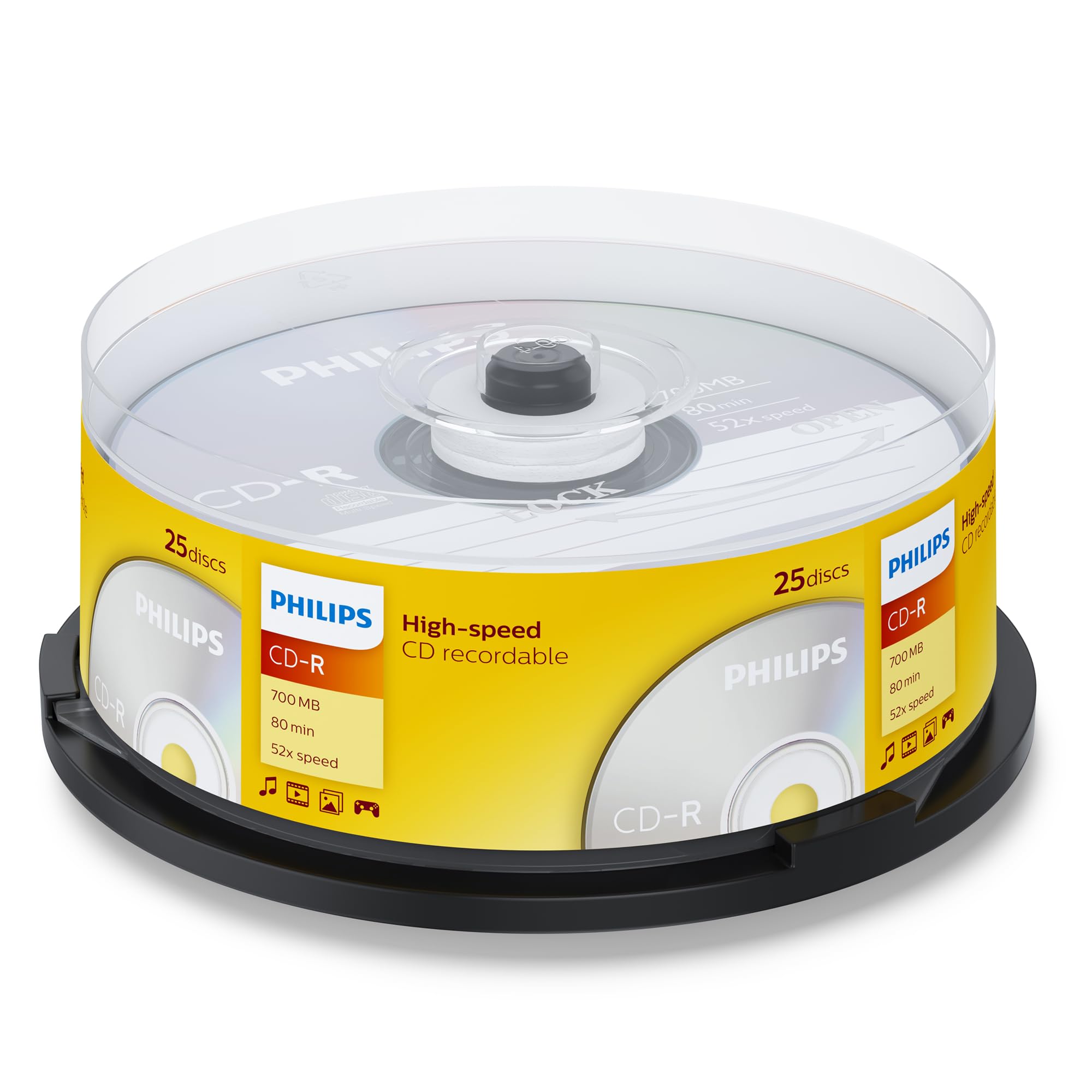 Philips CD-R 80 Minute 52x Spindle - 25Pack - Packaging May Vary