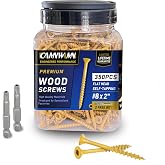 #8 x 2 in Deck Screws, 350 PCS, Tan Exterior Wood Screws | Epoxy coated, rust-resistant Torx drive include T25 star bit for decks, fences and outdoor wood projects.