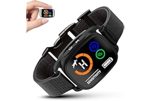 ABBIDOT Bark Collar - Smaller No Shock Collier Anti Aboiement, 3-in-1, Waterproof, Rechargeable Bark Collar Small Dog with Be