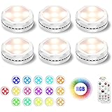 Led Puck Light, UYICOO Battery Operated Lights Wireless Color Changing Dimmable Under Cabinet Lighting, 3500K Led Stick on Li