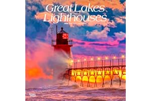 Great Lakes Lighthouses | 2026 12 x 24 Inch (Hanging) Monthly Square Wall Calendar | Plastic-Free | BrownTrout | USA United States of America Nature Lake