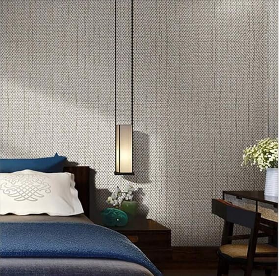 Finloveg Papeles Pintados Diseños De Lino Modernos Beige Marrón Lino No