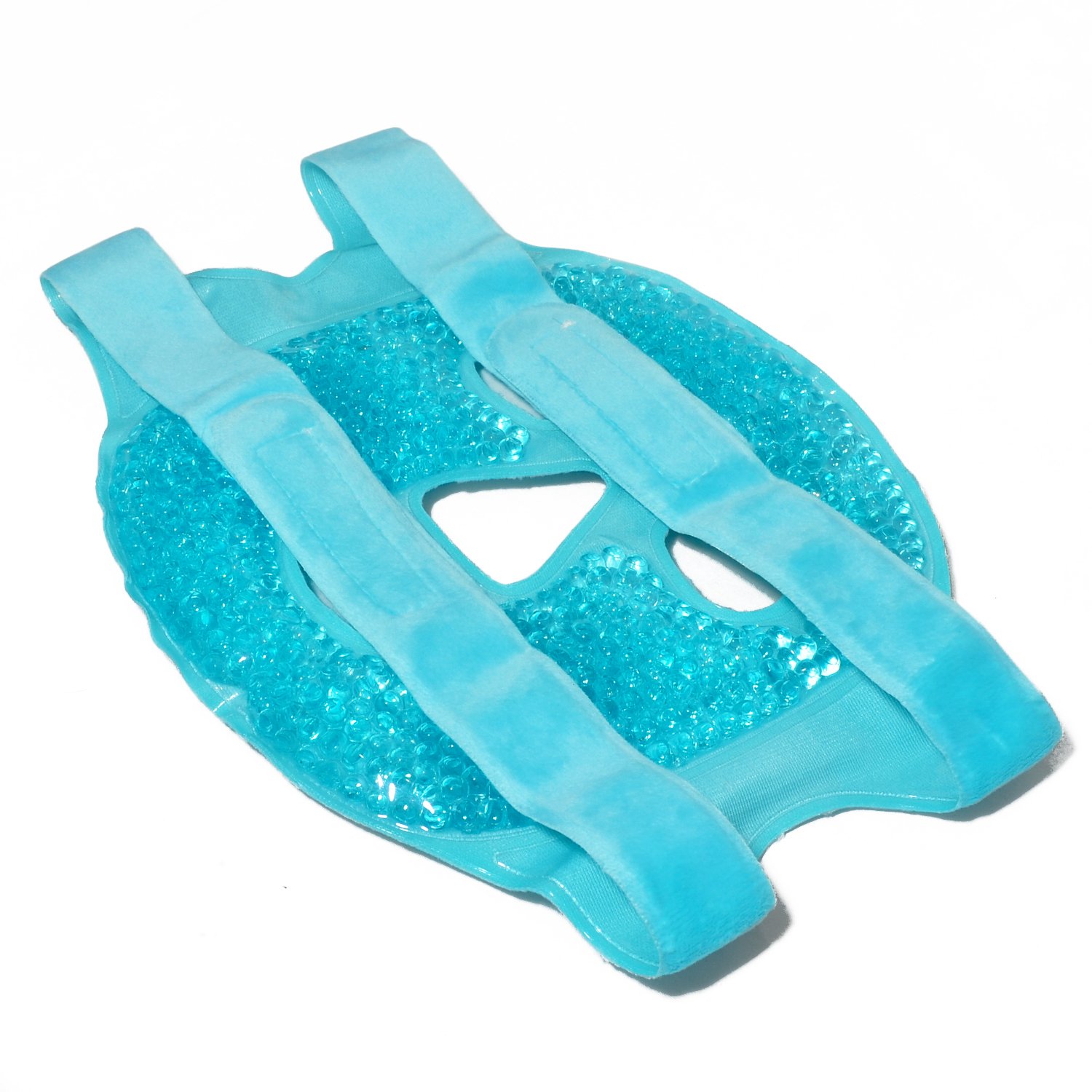 PerfeCore Facial Mask - Get Rid of Puffy Eyes - Migraine Relief, Sleeping, Travel Therapeutic Hot Cold Compress Pack - Gel Beads, Spa Therapy Wrap for Sinus Face Puffiness Headaches - Gel Mask - Blue : Beauty