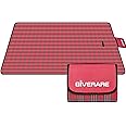 GIVERARE Picnic Beach Blanket, XL Sandfree Waterproof Outdoor Camping Blankets, Quick Drying Family Mat, Portable Extra Large Mats for Travel, Hiking, Music Festival, Lawn-Red