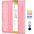 Dotted Notebook, Spiral Notebook Journal 8.5” x 11”, A4 Large Dot Grid Notebooks for Women Men, 100 GSM Dotted Paper, Plastic Hardcover Spiral Bullet Dotted Journals for Work School Sketching, Pink