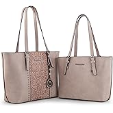 Montana West Tote Bag for Women Large Purse and Handbags Set Embossed Collection Purse 2Pcs Set