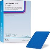 DermaBlue+ Antimicrobial Foam Wound Dressing 4" x 5" x 1/4" - Conformable - with Methylene Blue, Gentian Violet and Silver - Broad Spectrum Antimicrobial and Antifungal Protection - 10 Pack
