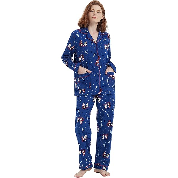 Pyjama Femme En Flanelle Douce à Carreaux - Ensemble 2 Pièces Manches Longues Pour Automne Et Hiver