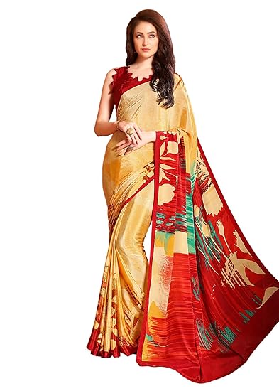 Crepe with Blouse Piece Saree
