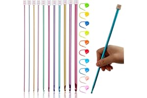 Cdrompy Tunisian Crochet Hook Set,11 Packs Tunisian Crochet Hook Afghan Aluminum Crochet Needle(2mm to 8mm)