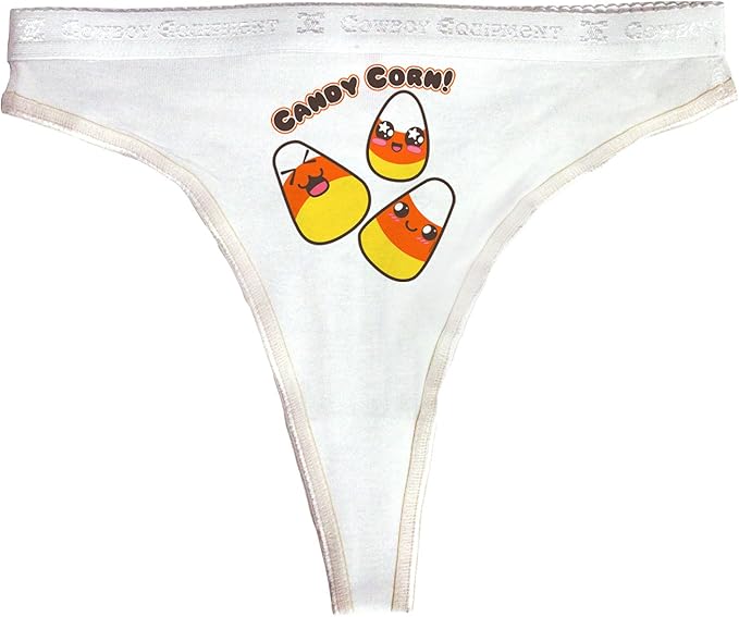 TooLoud Cute Kawaii Candy Corn Halloween Womens Thong
