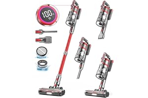 DSORUPA Cordless Vacuum Cleaner, 45KPA/550W Stick Vacuum with LED Screen, Max 60mins Runtime, Newest Dual Handle Wireless Vacuum Cleaners for Home, Anti-Tangle Vacuum Cordless for Carpet/Hardwood/Pet Hair