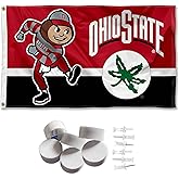 College Flags & Banners Co. Ohio State Buckeyes Split Logo Banner and Tapestry Wall Tack Pads