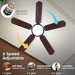 Surtime 44“Ceiling Fans with Lights-Low Profile
