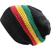 RW Knitted Cotton Classic Rasta Beanie (Black/Rasta)